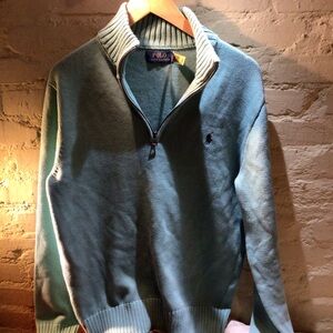 NEW! Polo by Ralph Lauren cotton Aqua Blue Sweater